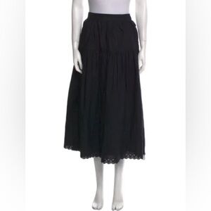 DÔEN Eyelet Trim Midi length skirt
